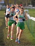 8 December 2013; Ireland's Ann Marie Durkin, left, and Sarah Mulligan on their way to finishhing in 49th and 44th places recpectively, in the Women's Senior Race during the Spar European Cross Country Championships 2013. Friendship Park, Belgrade, Serbia. Picture credit: Brendan Moran / SPORTSFILE