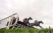 8 December 2013; Gilgamboa, with Mark Walsh up, leads Ange Balafre, with Barry Geraghty up, during the  www.punchestown.com Rated Novice Hurdle. Punchestown Racecourse, Punchestown, Co. Kildare. Picture credit: Ramsey Cardy / SPORTSFILE