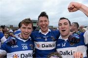 8 December 2013; St.Vincent's players, from left, Cormac Diamond, Eamon Fennell and Ciaran Dorney celebrate at the end of the game. AIB Leinster Senior Club Football Championship Final, Portlaoise, Laois v St Vincent's, Dublin, O'Connor Park, Tullamore, Co. Offaly. Picture credit: David Maher / SPORTSFILE
