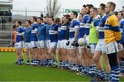 8 December 2013; The St.Vincents squad during the National Anthem. AIB Leinster Senior Club Football Championship Final, Portlaoise, Laois v St Vincent's, Dublin, O'Connor Park, Tullamore, Co. Offaly. Picture credit: David Maher / SPORTSFILE