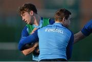 9 December 2013; Leinster's Brendan Macken is tackled by Brian O'Driscoll during squad training ahead of their Heineken Cup 2013/14, Pool 1, Round 4, match against Northampton on Saturday. Leinster Rugby Squad Training & Press Briefing, UCD, Belfield, Dublin. Picture credit: Ramsey Cardy / SPORTSFILE