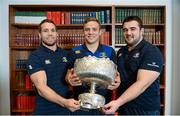 9 December 2013; Leinster players, from left to right, Isaac Boss, Ian Madigan and Martin Moore in attendance at the Beauchamps Leinster Schools Cup Draw. Beauchamps Solicitors, Riverside Two, Sir John Rogerson's Quay, Dublin. Picture credit: Stephen McCarthy / SPORTSFILE