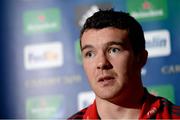 10 December 2013; Munster captain Peter O'Mahony during a press conference ahead of their Heineken Cup 2013/14, Pool 6, Round 4, game against Perpignan on Saturday. Munster Rugby Press Conference, Castletroy Park Hotel, Limerick. Picture credit: Diarmuid Greene / SPORTSFILE