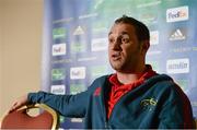 10 December 2013; Munster's Johne Murphy during a press conference ahead of their Heineken Cup 2013/14, Pool 6, Round 4, game against Perpignan on Saturday. Munster Rugby Press Conference, Castletroy Park Hotel, Limerick. Picture credit: Diarmuid Greene / SPORTSFILE