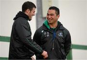 10 December 2013; Connacht head coach Pat Lam, right, with Robbie Henshaw during squad training ahead of their Heineken Cup 2013/14, Pool 3, Round 4, game against Toulouse on Saturday. Connacht Rugby Squad Training & Press Conference, Sportsground, Galway. Picture credit: David Maher / SPORTSFILE