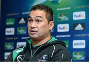 10 December 2013; Connacht head coach Pat Lam during a press conference ahead of their Heineken Cup 2013/14, Pool 3, Round 4, game against Toulouse on Saturday. Connacht Rugby Squad Training & Press Conference, Sportsground, Galway. Picture credit: David Maher / SPORTSFILE
