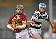 11 December 2013; Andrew Gaffney, Kilkenny C.B.S., in action against Billy Hanlon, St. Kieran’s. Leinster Post Primary School Senior Hurling “A” League Final, Kilkenny C.B.S. v St. Kieran’s, Kilkenny, Nowlan Park, Kilkenny. Picture credit: Pat Murphy / SPORTSFILE