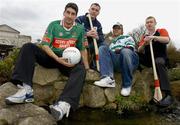 9 March 2005; Players, from left to right, Brian Ruane, Ballina Stephenites, Eugene Cloonan, Athenry, Colm Parkinson, Portlaoise, and Peter Barry, James Stephens, at a photocall in advance of the AIB All Ireland Club Championship finals to be held on St. Patrick's Day. The winning team in the Hurling and Football finals will each receive a Toyota Corolla as part of Toyota's role as &quot;Official Car Supplier to the GAA&quot;. Toyota Motor Centre, Ballsbridge, Dublin. Picture credit; David Maher / SPORTSFILE