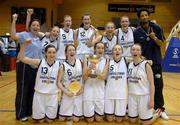 9 March 2005; The Castletroy College, Limerick, team celebrate victory over Our Lady St. Patrick's, Belfast. Schools League Final, Senior A Girls, Castletroy College Limerick v Our Lady St. Patrick's Belfast, National Basketball Arena, Tallaght, Dublin. Picture credit; Pat Murphy / SPORTSFILE