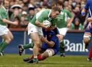 12 March 2005; Kevin Maggs, Ireland, in action against Fabien Pelous, France. RBS Six Nations Championship 2005, Ireland v France, Lansdowne Road, Dublin. Picture credit; Matt Browne / SPORTSFILE