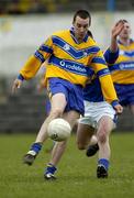 12 March 2005; Rory Donnely, Clare, in action against Shane Mulligan, Longford. Allianz National Football League, Division 2A, Clare v Longford, Cusack Park, Ennis, Co. Clare. Picture credit; Ray McManus / SPORTSFILE