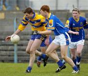 12 March 2005; Timmy Ryan, Clare, in action against Donnacha Corcoran, Longford. Allianz National Football League, Division 2A, Clare v Longford, Cusack Park, Ennis, Co. Clare. Picture credit; Ray McManus / SPORTSFILE
