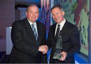 11 December 2013; Dublin football manager Jim Gavin, right, who was presented with the Philips Sports Manager of the Year award, with Liam Ó Néill, Uachtarán Chumann Lúthchleas Gael. Philips Sports Manager of the Year 2013, Shelbourne Hotel, Dublin. Picture credit: Ray McManus / SPORTSFILE