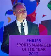 11 December 2013; Dublin football manager Jim Gavin who was presented with the Philips Sports Manager of the Year award. Philips Sports Manager of the Year 2013, Shelbourne Hotel, Dublin. Picture credit: Brendan Moran / SPORTSFILE