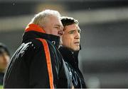 11 December 2013; Paul Grimley, Armagh Manager, left, along with Kieran McGeeney, Armagh assistant manager during the game. O'Fiach Cup, Armagh v Derry, Athletic Grounds, Armagh. Picture credit: Oliver McVeigh / SPORTSFILE