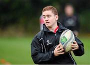 17 October 2013; Ulster's Paddy Jackson during squad training ahead of their Heineken Cup 2013/14, Pool 5, Round 4, game against Benetton Treviso on Saturday. Ulster Rugby Squad Training, Pirrie Park, Methodist College Playing Fields, Belfast, Co. Antrim. Picture credit: Oliver McVeigh / SPORTSFILE