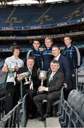 12 December 2013; Today Bord na Móna launched the O'Byrne, Walsh, and Kehoe Cup competitions for 2014. In attendance at the Leinster launch are, from left, Kildare footballer Paddy Brophy, Gerry O'Hagan, Head of Marketing and Communications, Bord na Móna, Dublin hurler Danny Sutcliffe, Longford footballer Paddy Collum, Westmeath football manager Paul Bealin, Martin Skelly, Chairman of the Leinster Council, and Dublin hurler John McCaffrey. Leinster Launch of the 2014 Bord na Mona O’Byrne Cup, Walsh Cup, Kehoe Cup Competitions, Croke Park, Dublin. Picture credit: Barry Cregg / SPORTSFILE