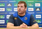 12 December 2013; Leinster's Mike Ross during a Leinster Rugby Press Conference ahead of Saturday's Heineken Cup 2013/14, Pool 1, Round 4 match against Northampton Saints. Leinster Rugby Head Offices, UCD, Belfield, Dublin. Picture credit: Ramsey Cardy / SPORTSFILE