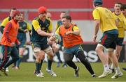 12 December 2013; Munster's Dave Kilcoyne in action against Sean Dougall during squad training ahead of their Heineken Cup 2013/14, Pool 6, Round 4, game against Perpignan on Saturday. Munster Rugby Squad Training, Thomond Park, Limerick. Picture credit: Diarmuid Greene / SPORTSFILE