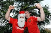 13 December 2013; Munster supporters Eoghan Twohig, from Clonmel, Co. Tipperary, left, and Donal Fitzgerald, from Corbally, Co. Limerick, in Perpignan ahead of the Heineken Cup 2013/14, Pool 6, Round 4, game against Perpignan on Saturday. Perpignan, France. Picture credit: Diarmuid Greene / SPORTSFILE