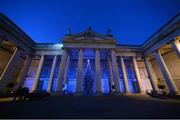 13 December 2013; Bank of Ireland, Proud Sponsors of Leinster Rugby turned its College Green branch blue to show its support ahead of Saturday evening’s match against Northampton Saints at Aviva Stadium. Photo credit: Paul Mohan / SPORTSFILE