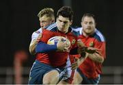 13 December 2013; Alex Wootton, Munster 'A', is tackled by Heath Stevens, Plymouth Albion. British & Irish Cup, Munster 'A' v Plymouth Albion, Regional Sports Ground, Waterford. Picture credit: Matt Browne / SPORTSFILE