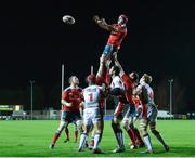 13 December 2013; Billy Holland, Munster 'A', wins possession in the lineout against Plymouth Albion. British & Irish Cup, Munster 'A' v Plymouth Albion, Regional Sports Ground, Waterford. Picture credit: Matt Browne / SPORTSFILE