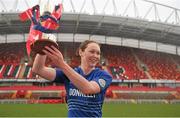 14 December 2013; Leinster captain Marie Louise Reilly lifts the cup after the game. Women's Interprovincial, Munster v Leinster, Thomond Park, Limerick. Picture credit: Barry Cregg / SPORTSFILE