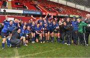 14 December 2013; The Leinster team celebrate with the cup after the game. Women's Interprovincial, Munster v Leinster, Thomond Park, Limerick. Picture credit: Barry Cregg / SPORTSFILE