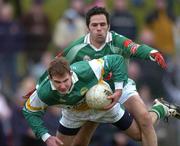 13 March 2005; Colm Quinn, Offaly, in action against James Gill, Mayo. Allianz National Football League, Division 1A, Offaly v Mayo, O'Connor Park, Tullamore, Co. Offaly. Picture credit; David Maher / SPORTSFILE