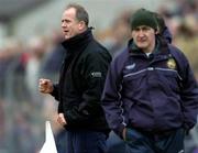 13 March 2005; John Maughan, left, Mayo manager, during the game with Kevin Kilmurray, Offaly manager. Allianz National Football League, Division 1A, Offaly v Mayo, O'Connor Park, Tullamore, Co. Offaly. Picture credit; David Maher / SPORTSFILE