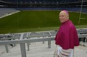 14 March 2005; The Archbishop of Cashel & Emly, and Patron of the GAA,  Dr. Dermot Clifford stands on the Hill before he blessed it at the official opening of the redeveloped Hill 16 and Nally stand. Croke Park, Dublin. Picture credit; Ray McManus / SPORTSFILE