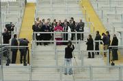 14 March 2005; The Archbishop of Cashel & Emly, and Patron of the GAA,  Dr. Dermot Clifford, The Very Revd Desmond Harman, The Dean of Christ Church, An Taoiseach Bertie Ahern, T.D., and GAA President Sean Kelly at the official opening of the redeveloped Hill 16 and Nally stand. Croke Park, Dublin. Picture credit; Ray McManus / SPORTSFILE