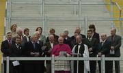14 March 2005; The Archbishop of Cashel & Emly, and Patron of the GAA,  Dr. Dermot Clifford, The Very Revd Desmond Harman, The Dean of Christ Church, An Taoiseach Bertie Ahern, T.D., and GAA President Sean Kelly at the official opening of the redeveloped Hill 16 and Nally stand. Croke Park, Dublin. Picture credit; Ray McManus / SPORTSFILE