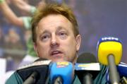 15 March 2005; Eddie O'Sullivan during an Ireland Rugby press conference. Citywest Hotel, Dublin. Picture credit; Matt Browne / SPORTSFILE