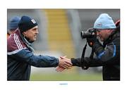24 March 2013; Anthony Cunningham, left, Galway manager. Allianz Hurling League, Division 1, Galway v Cork, Pearse Stadium, Galway. Picture credit: Ray Ryan / SPORTSFILE