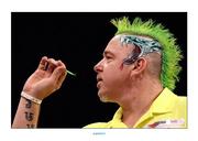 7 October 2013; Peter Wright in action during his match with Wes Newton. Partypoker.com World Grand Prix, Citywest Hotel, Saggart, Co. Dublin. Picture credit: Stephen McCarthy / SPORTSFILE