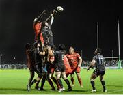 14 December 2013; Mick Kearney, Connacht, takes the ball in the lineout against Yannick Nyanga, Toulouse. Heineken Cup 2013/14, Pool 3, Round 4, Connacht v Toulouse. Sportsground, Galway. Picture credit: Matt Browne / SPORTSFILE