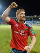 14 December 2013; Munster's Sean Dougall acknowledges supporters after defeating Perpignan. Heineken Cup 2013/14, Pool 6, Round 4, Perpignan v Munster. Stade Aimé Giral, Perpignan, France. Picture credit: Diarmuid Greene / SPORTSFILE
