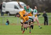 15 December 2013; David Bray, Meath, in action against Scott Delaney, Offaly. Fitzsimons Cup Final, Meath v Offaly, Grangegodden, Kells, Co. Meath. Picture credit: Ramsey Cardy / SPORTSFILE