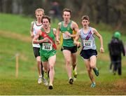 15 December 2013; Con Doherty, 555, from Westport Athletic Club, Co. Mayo, on his way to winning the Boys  under-19 6000m at the Woodie’s DIY National Novice & Even Age Cross Country Championships. WIT Sports Campus, Carriganore, Co. Waterford. Picture credit: Matt Browne / SPORTSFILE
