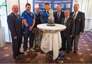 14 December 2013; In attendance at the 89th Provincial Towns Cup draw sponsored by Cleaning Contractors are, from left, Dermot O'Mahony, Leinster Rugby Domestic Games Administrator, Fergus McFadden, Bill Duggan, Provincial Towns Cup Tournament Director, Sean O'Brien, Leinster Branch President Paul Deering, IRFU President Pat Fitzgerald and Stuart Bayley, Leinster Rugby Honorary Secretary. Ballsbridge Hotel, Dublin. Picture credit: Stephen McCarthy / SPORTSFILE