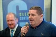 14 December 2013; Ciaran O'Brien, Cleaning Contractors, speaking at the 89th Provincial Towns Cup draw sponsored by Cleaning Contractors. Ballsbridge Hotel, Dublin. Picture credit: Stephen McCarthy / SPORTSFILE