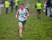 15 December 2013; Sean Tobin, from Clonmel Athletic Club, Co. Tipperary, on his way to winning the Novice Men's 6000m at the Woodie’s DIY National Novice & Even Age Cross Country Championships. WIT Sports Campus, Carriganore, Co. Waterford. Picture credit: Matt Browne / SPORTSFILE