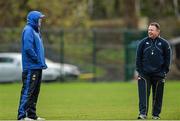 16 December 2013; Leinster forwards coach Jono Gibbes, left, and head coach Matt O'Connor during squad training ahead of their Celtic League 2013/14, Round 10, match against Edinburgh on Friday. Leinster Rugby Squad Training & Press Briefing, Rosemount, UCD, Belfield, Dublin. Picture credit: Ramsey Cardy / SPORTSFILE