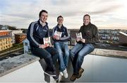 17 December 2013; The number of county players accessing the GPA Confidential Counselling Service trebled in 2013 according to the association's annual review of the programme published today. Cavan footballer Alan O'Mara, left, Offaly footballer Niall McNamee, and former Cork hurler Conor Cusack, in attendance to help promote the publication of the GPA’s annual review of its Mental Health Programme. Gaelic Players Association, Northwood House, Santry, Dublin. Picture credit: Barry Cregg / SPORTSFILE