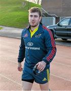 17 December 2013; Munster's JJ Hanrahan makes his way out for squad training ahead of their Celtic League 2013/14, Round 10, game against the Scarlets on Saturday. Munster Rugby Squad Training, University of Limerick, Limerick. Picture credit: Diarmuid Greene / SPORTSFILE