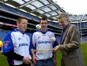 17 March 2005; Datapac Hotshot, Tadhg Flynn, University of Limerick, Datapac Hotshot, Brian Carroll, University of Limerick and David Laird, Managing Director, Datapac. The Datapac Hotshots, the combined Colleges version of the All-Stars were announced in Croke Park today. Croke Park, Dublin. Picture credit; Ray McManus / SPORTSFILE