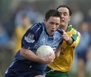 20 March 2005; Declan Lally, Dublin, in action against Damien Diver, Donegal. Allianz National Football League, Division 1A, Dublin v Donegal, Parnell Park, Dublin. Picture credit; Brian Lawless / SPORTSFILE