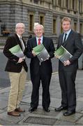 18 December 2013; CEO of the Irish Sports Council John Treacy, left, Minister of State for Tourism and Sport Michael Ring T.D, centre, and ERSI economist and report author Dr. Pete Lunn at the launch of the Irish Sports Council and ESRI Report - Keeping them in the Game: Taking up and Dropping out of Sport & Exercise in Ireland. Buswells Hotel, Molesworth Street, Dublin. Picture credit: Barry Cregg / SPORTSFILE